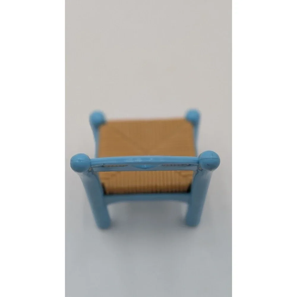 Vintage 1993 Fisher Price Loving Family Blue and Tan Chair. About 3”